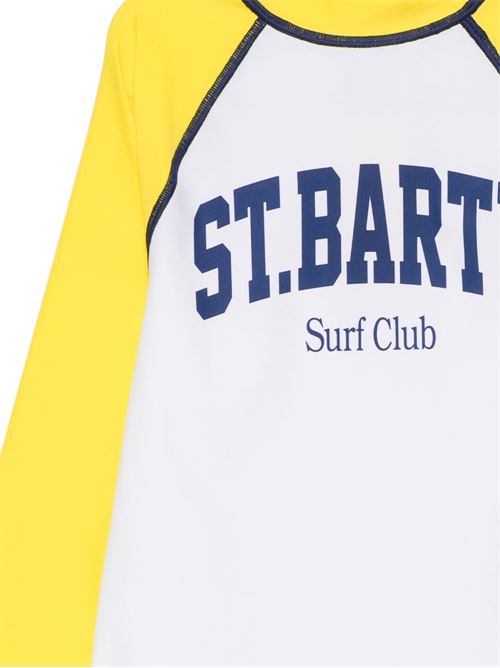T-shirt bambino MC2 Saint Barth bianca e gialla a manica lunga MC2 SAINT BARTH Kids | MOORISH R03224L